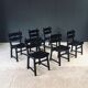 Brutalist dining chairs by Dittmann for Awa Radbound, Netherlands, 1970s, set of 6.
