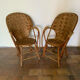 Pair of chestnut armchairs