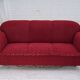 1950s, Danish 3-seater sofa, red and light grey furniture wool, oak wood.