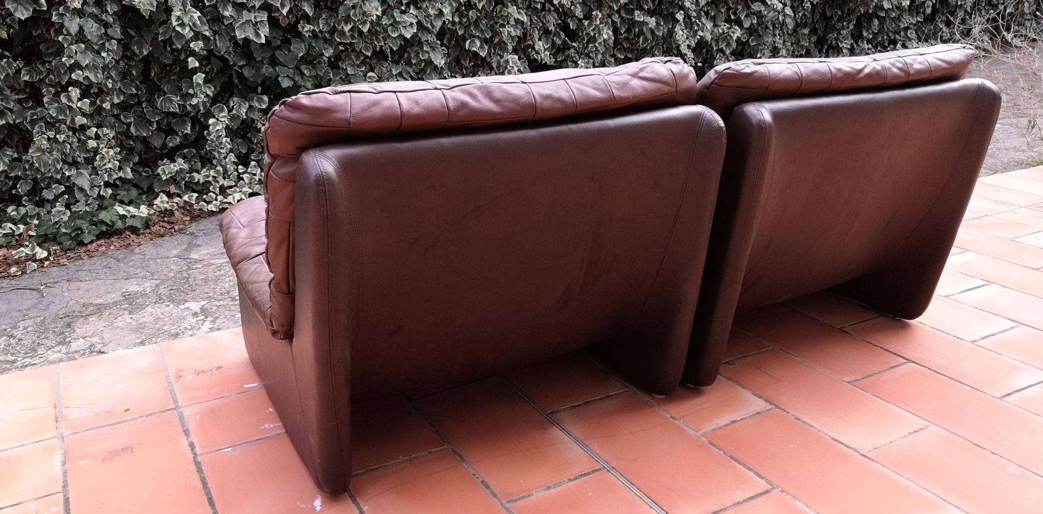 Tranas Sweden patchwork leather heaters by OVERMAN, 1970 Set of 2