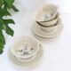 Set of 4 tea cups, porcelain Old Royal Factory of Limoges, Vintage