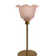 Lampe à poser avec globe en verre strié rose poudré