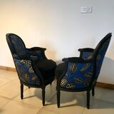 2 fully restored antique bergère armchairs