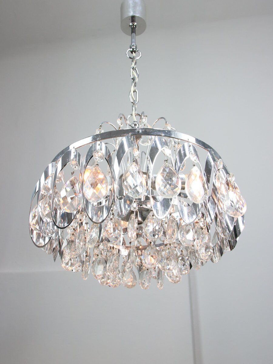 Small vintage Viennese crystal chandelier, 1970s