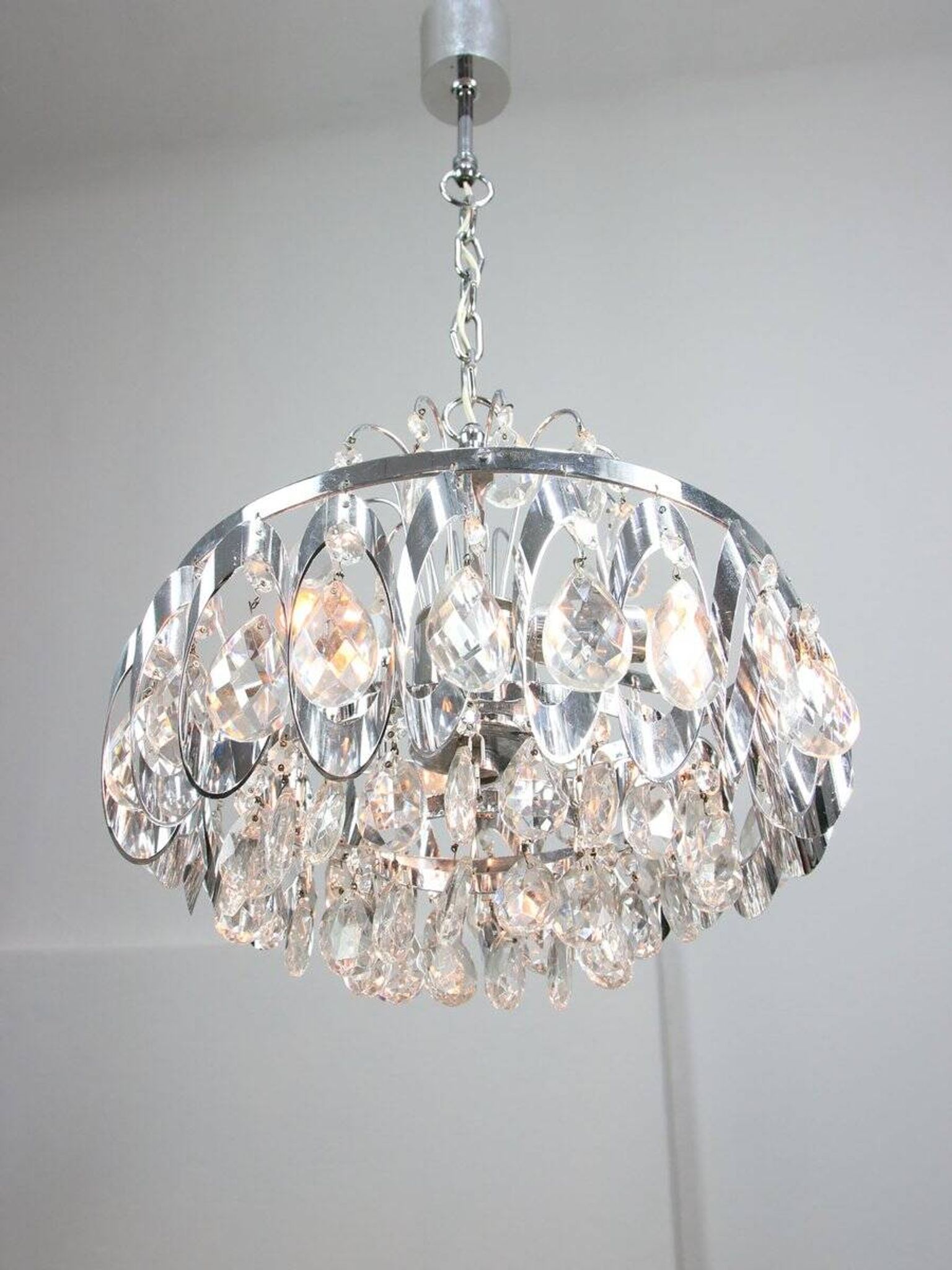 Petit chandelier en cristal viennois vintage, années 1970