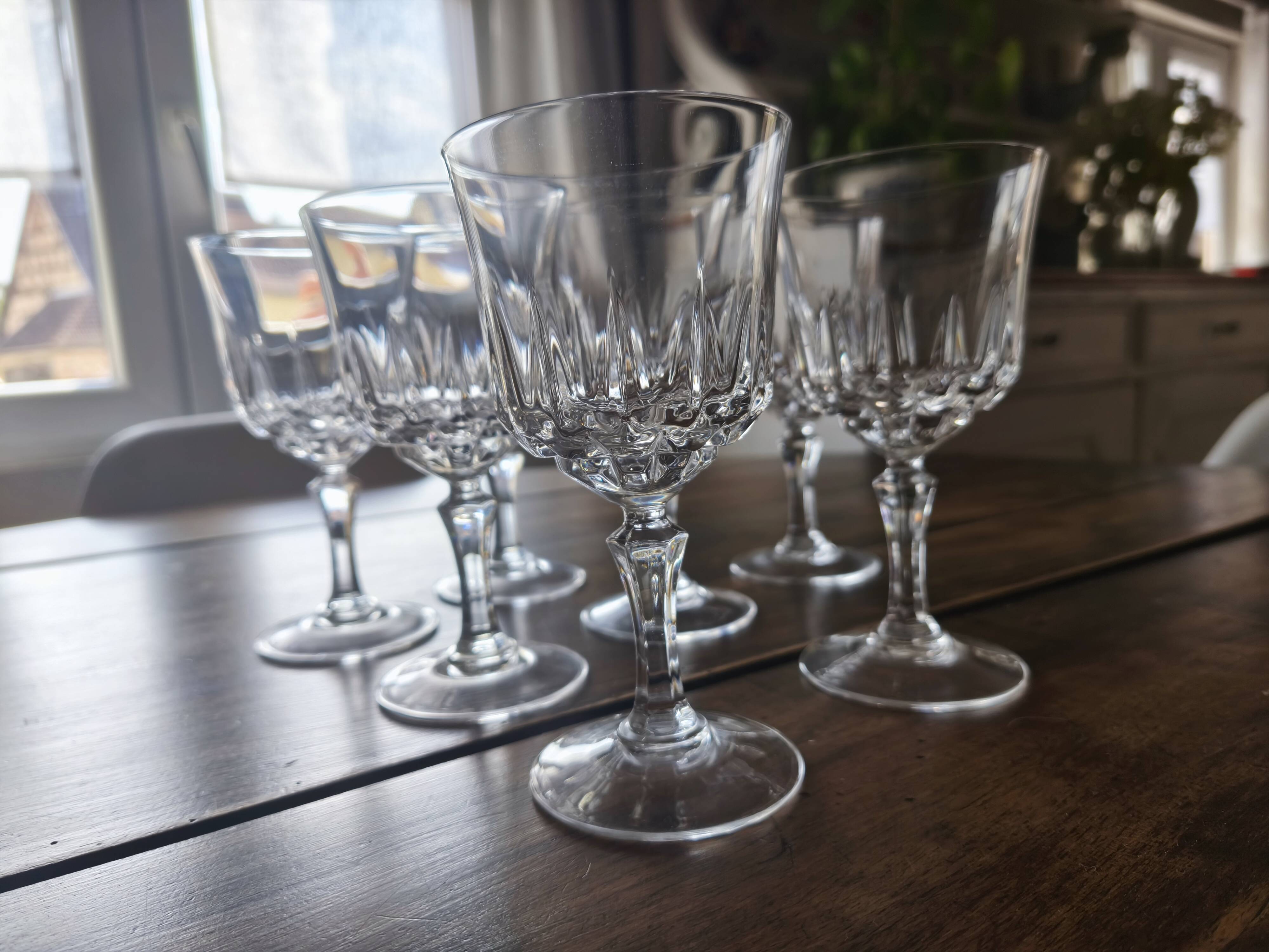 Lot De 7 Verres De Table – Transparent – Verre Sans Pied – Occasion