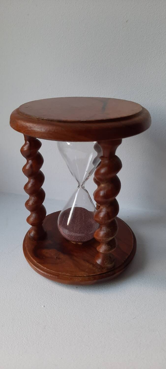 Wooden hourglass