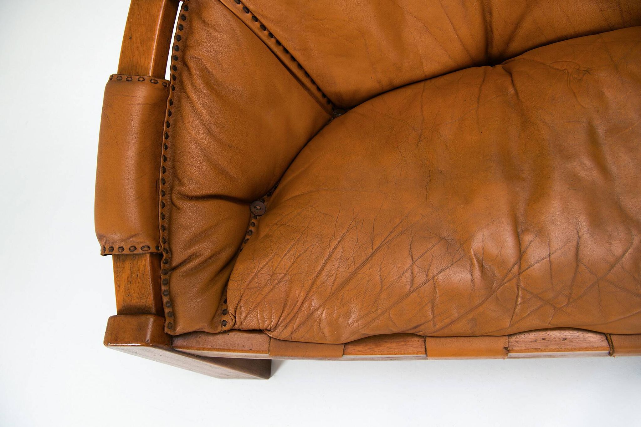 Italian Brutalist 2-Seater Sofa by Luciano Frigerio