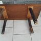Table basse brutaliste vintage chêne massif