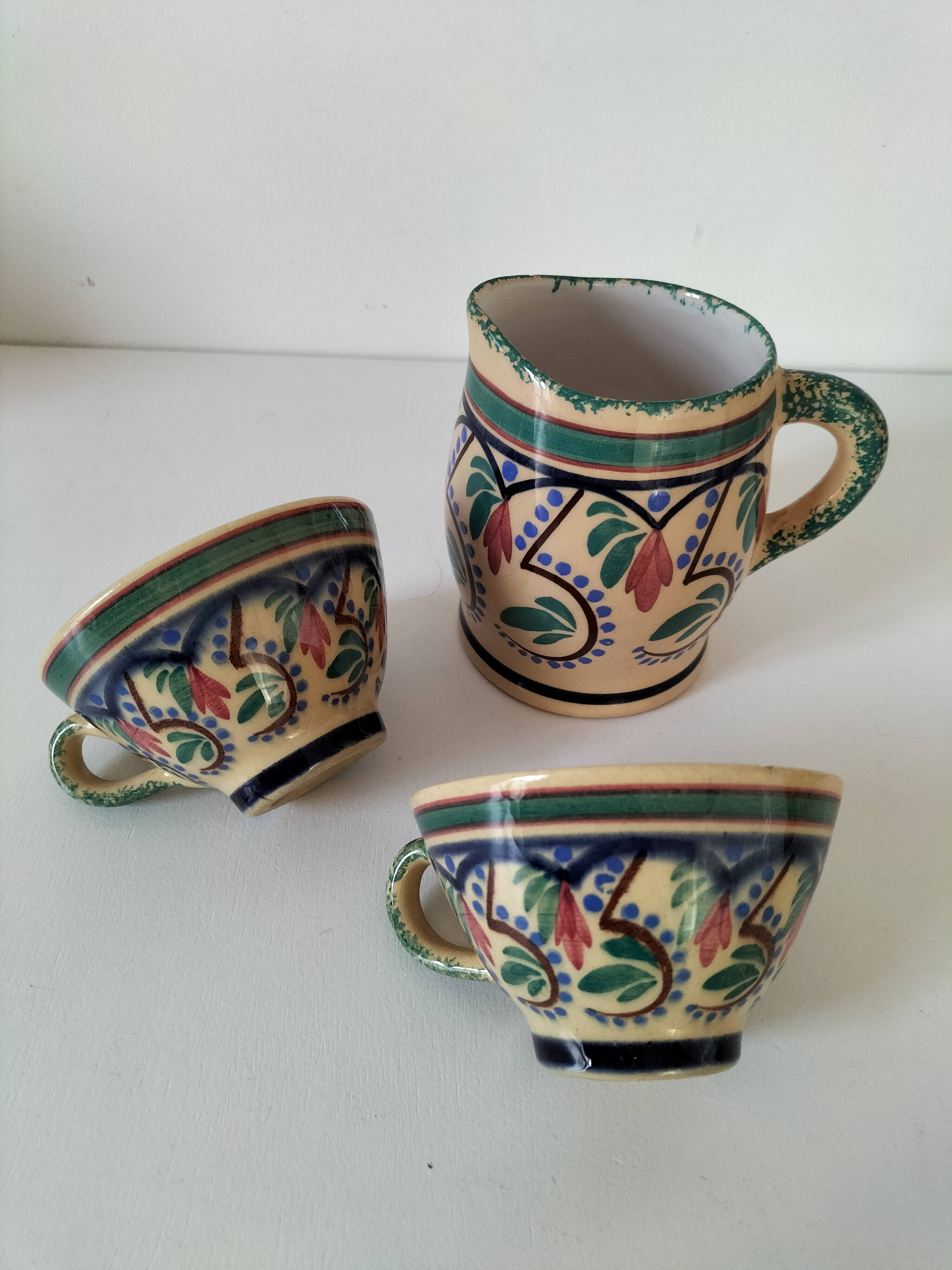 Tasses et pot à lait Keraluc Quimper