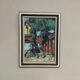 Original oil on panel “Red cottages” by Ingrid Larsblad, vintage & framed 30×40cm