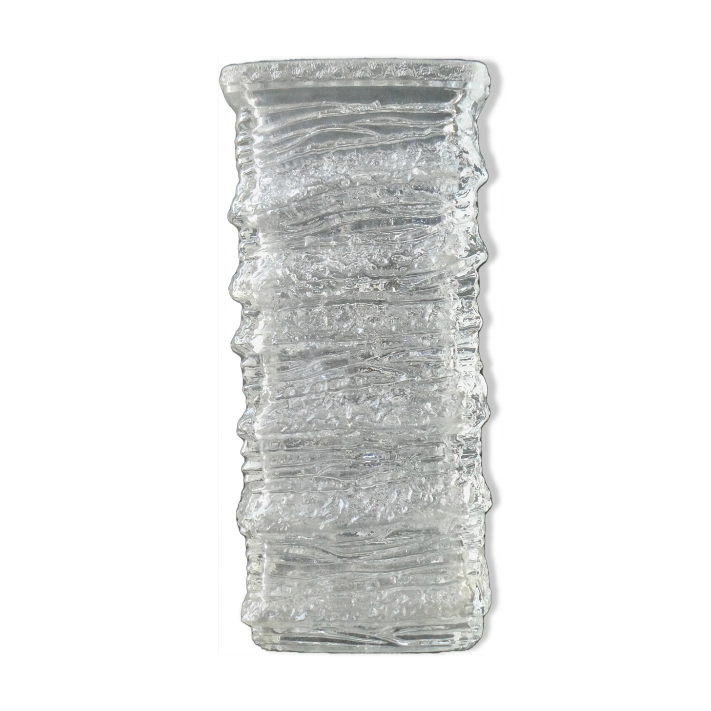 Frosted effect glass vase from the 70s