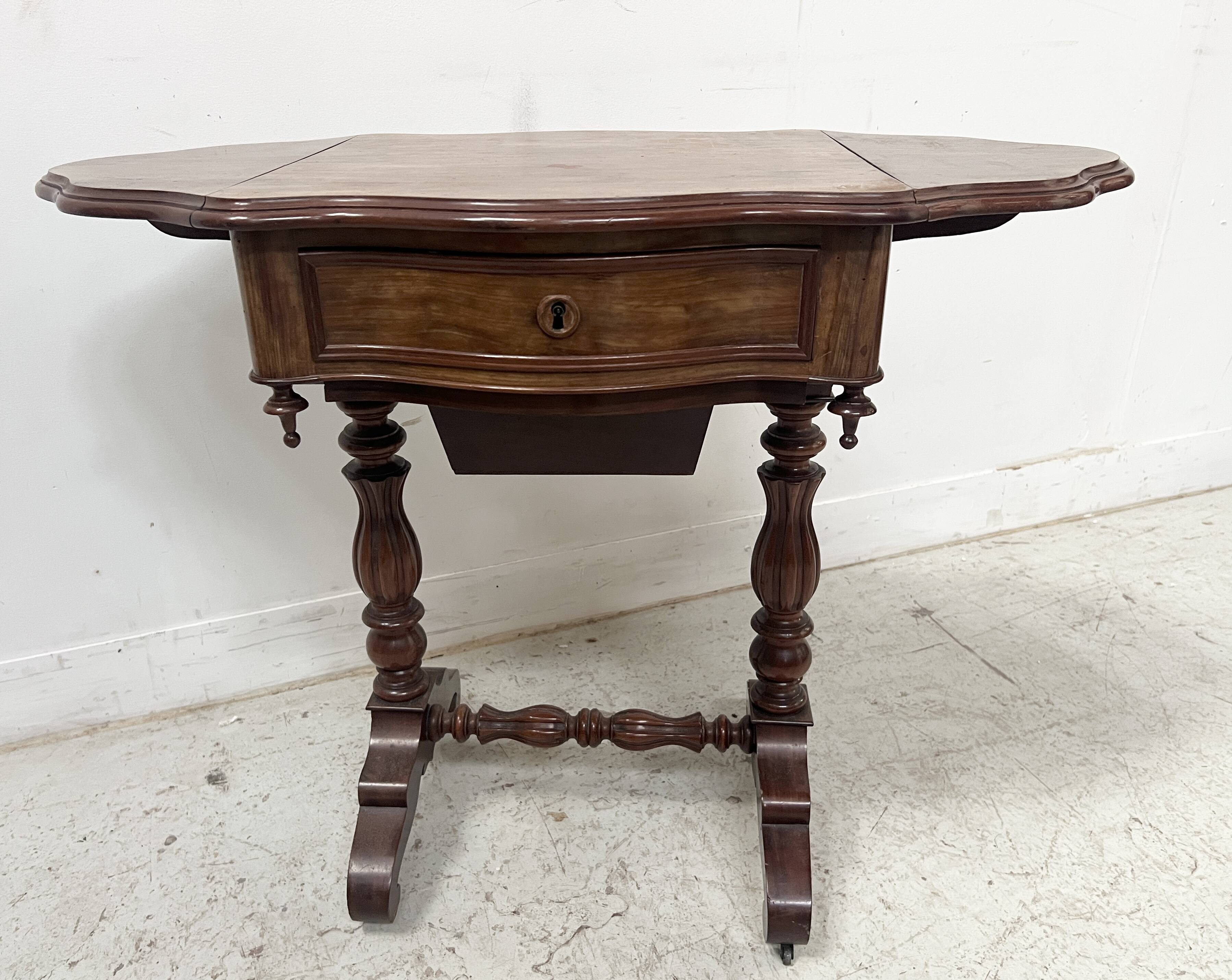 Napoleonic era mahogany and veneer work table, 19th century