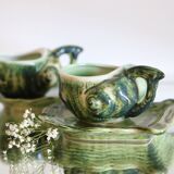 Pair of slip cups and saucers