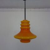 Orange glass ceiling light from Doria, Germany, 1960s.