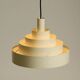1960s Space Age heavy solid slatted metal pendant lamp