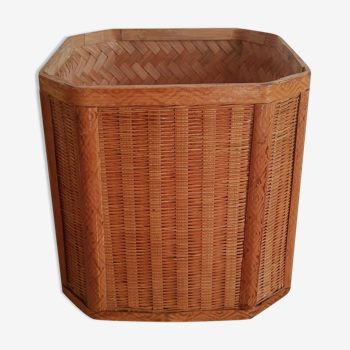 Cache pot en bambou vintage