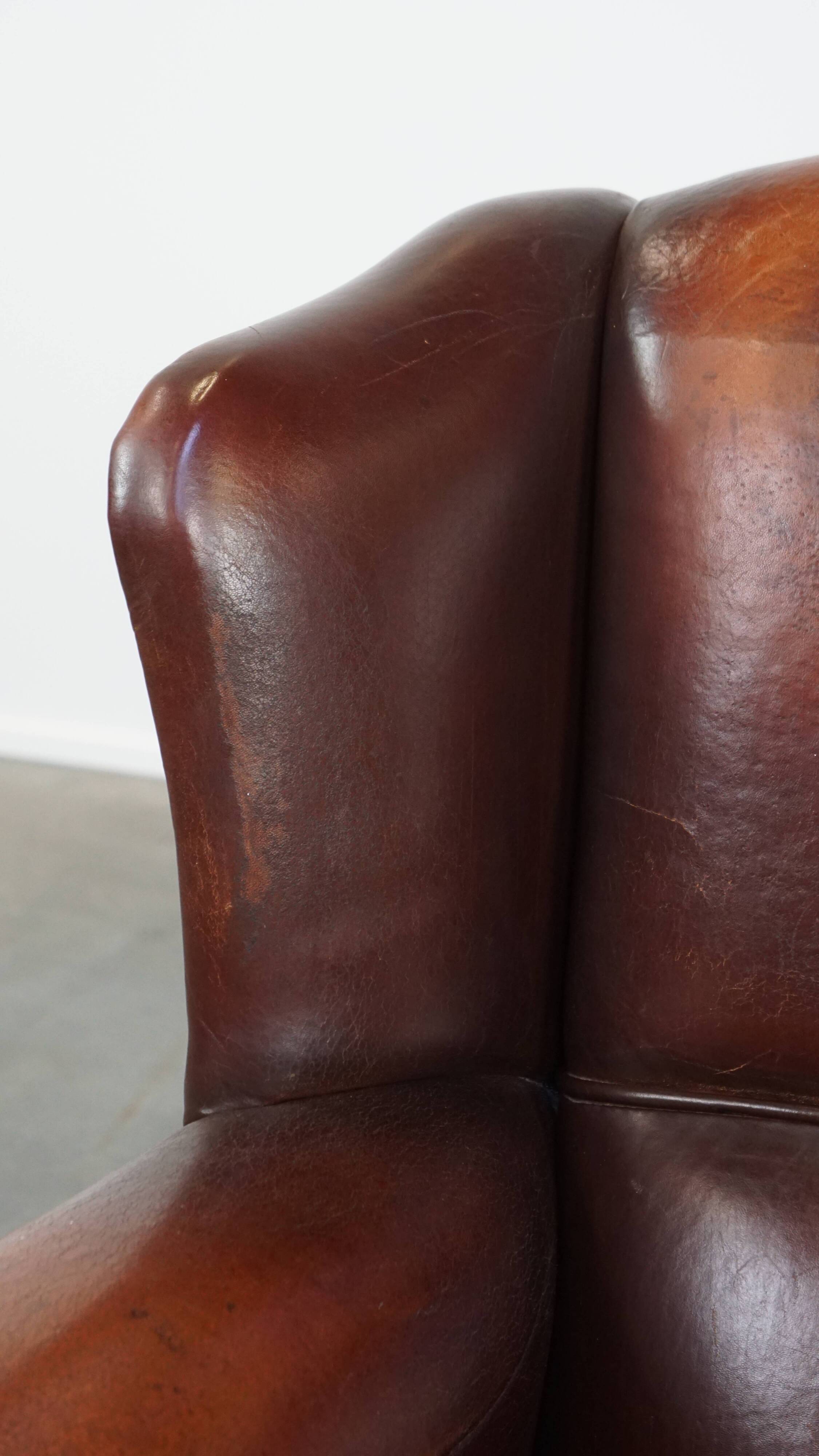 Vintage Sheepskin Wingback Chair