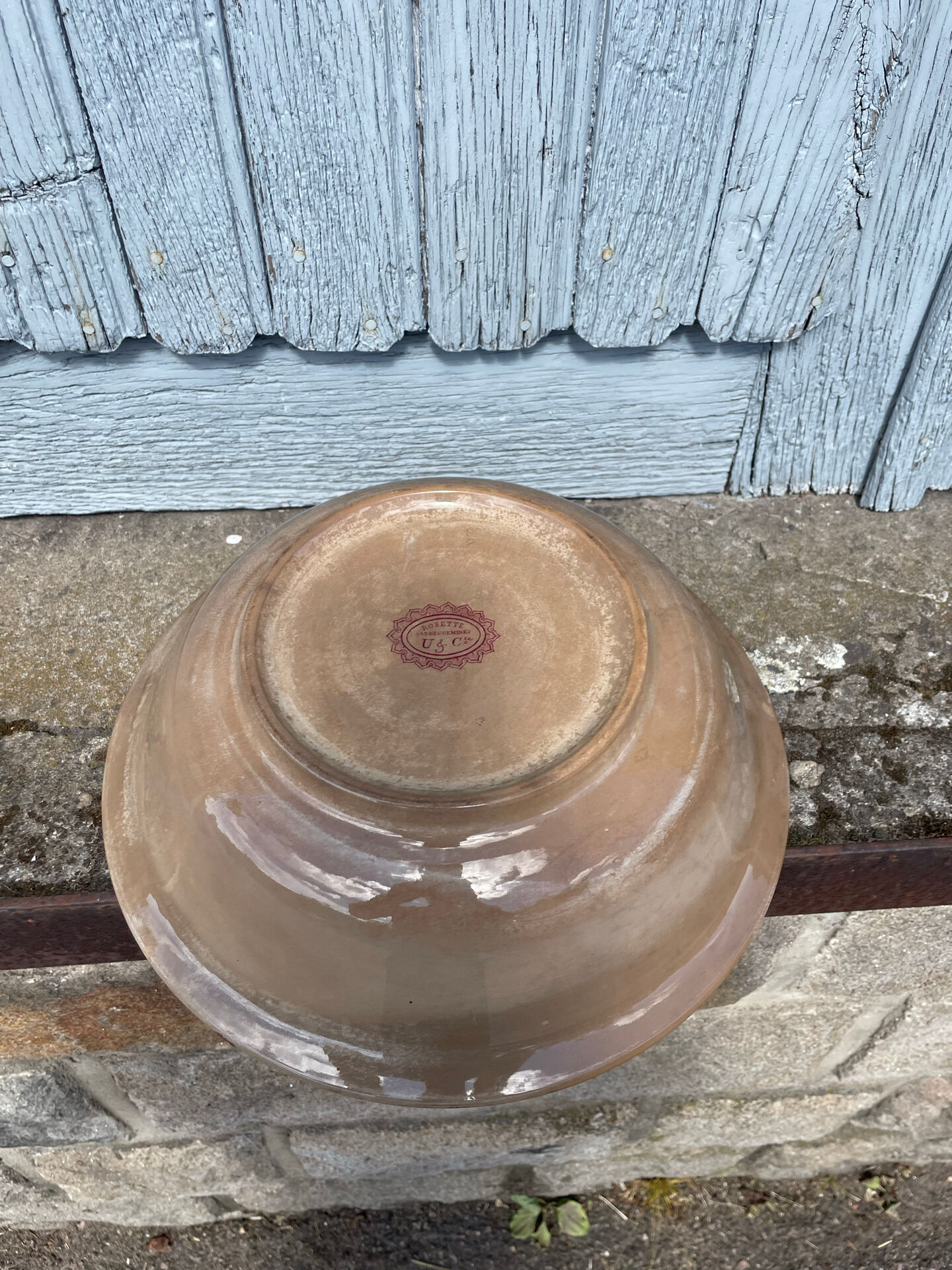 Large ironstone basin model Rosette U&C Sarreguemines