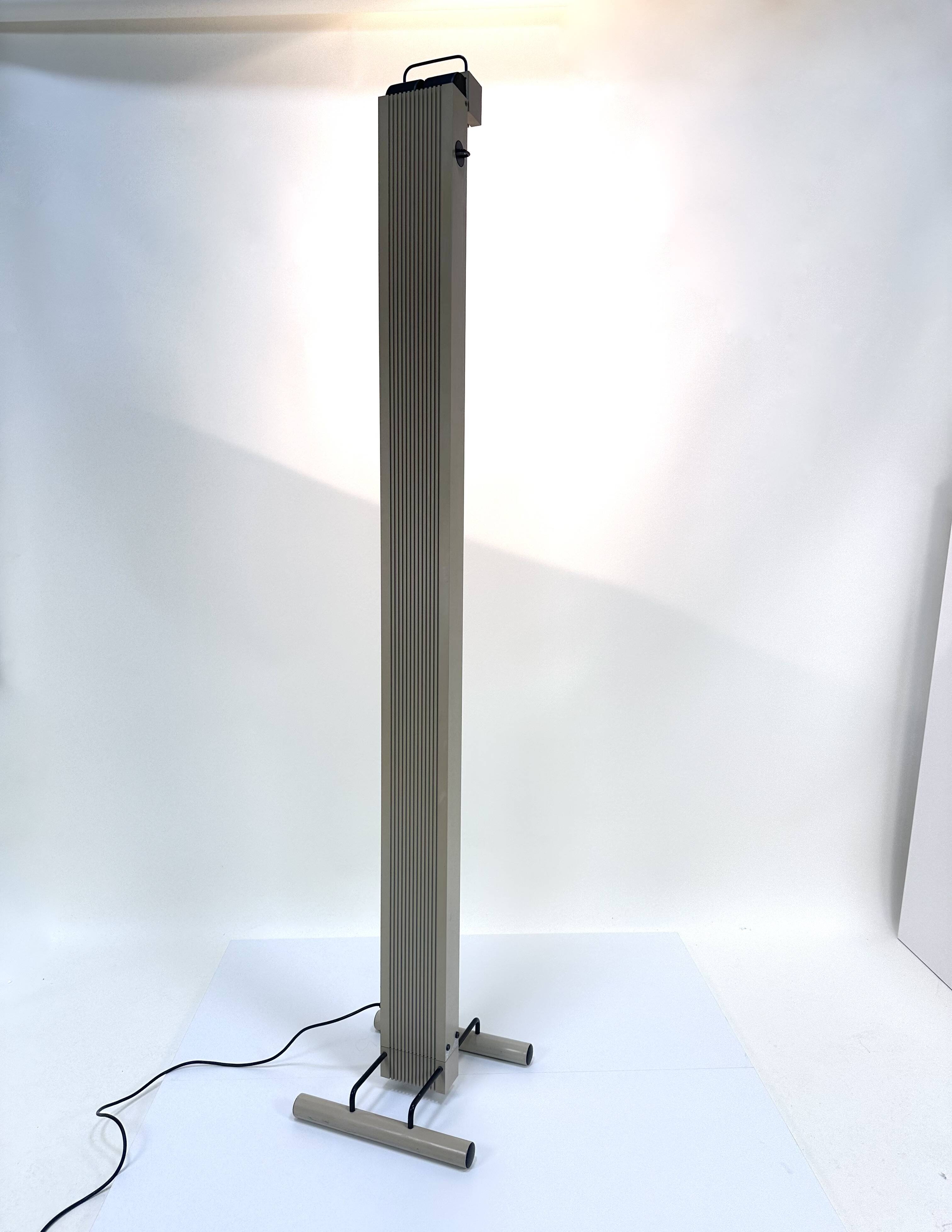 "Zagar" Halogen Floor Lamp, First Model in Metal by Silvio Carpani for Stilnovo, Italy 1978