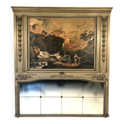 Louis XVI style trumeau in 19th century lacquered wood 196x172cm