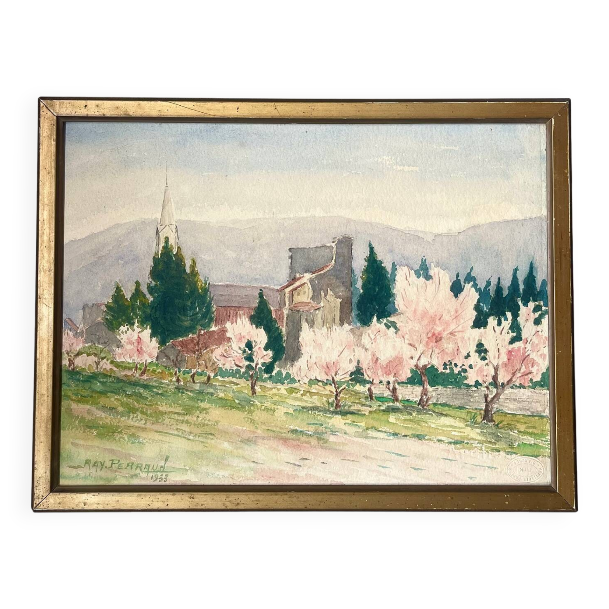 Original watercolor by Ray Perraud, 1933.