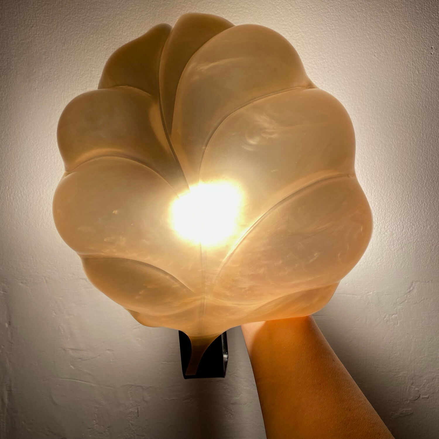 Pearly wall light by Laurent Rougier, 1970