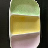 Multi-coloured earthenware dish from vintage Giens
