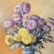 Oil on wood framed and signed Henri Merlet: flowers in vase