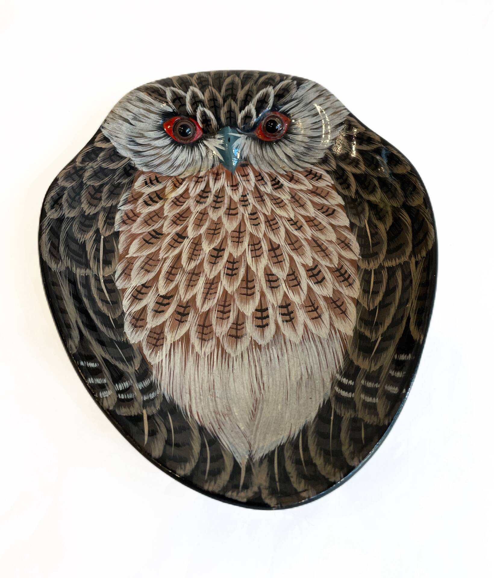 Vide poche hibou vintage peint à la main
