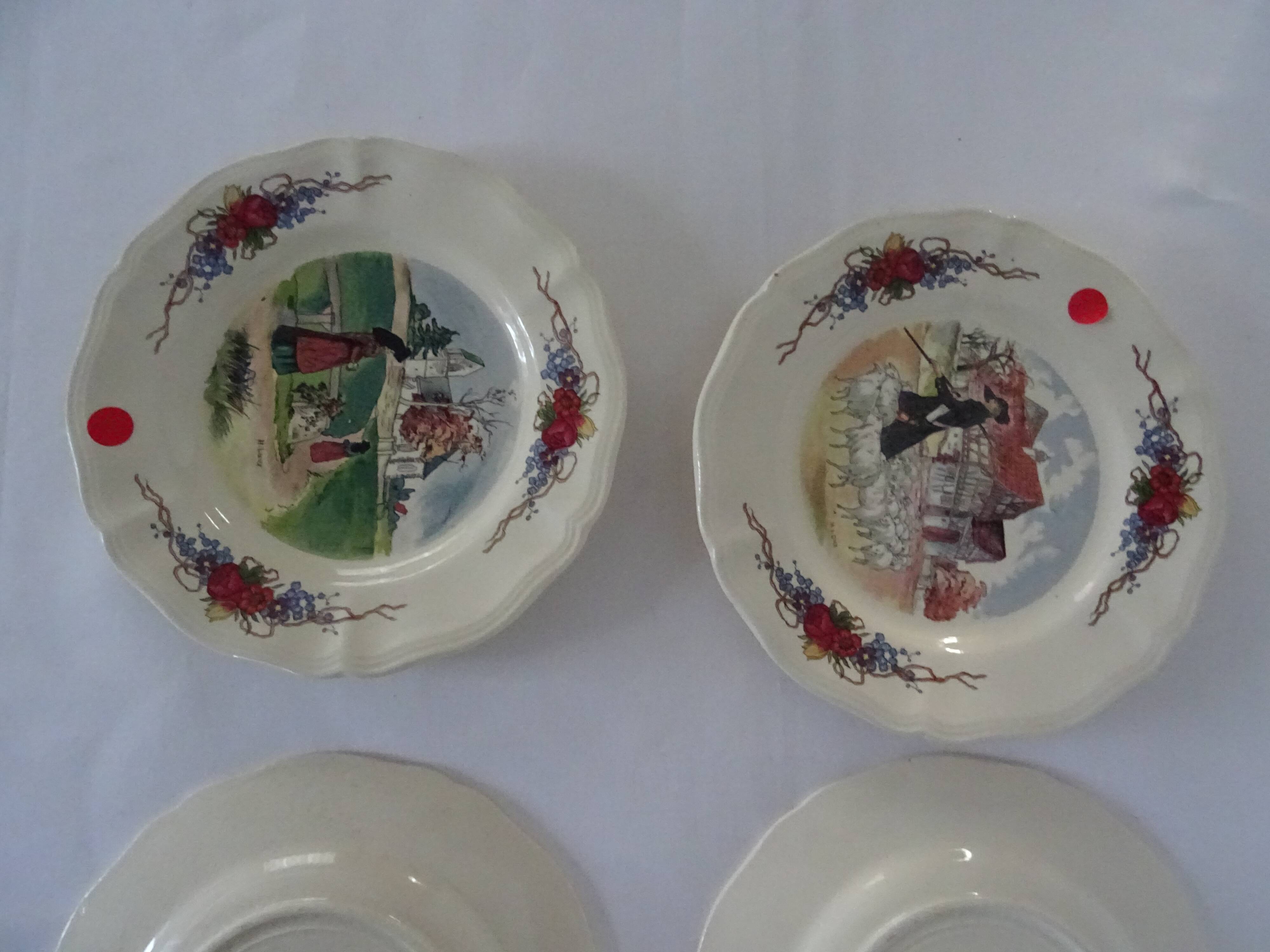 6 dessert plates LOUX Obernai 557112 sarreguemines