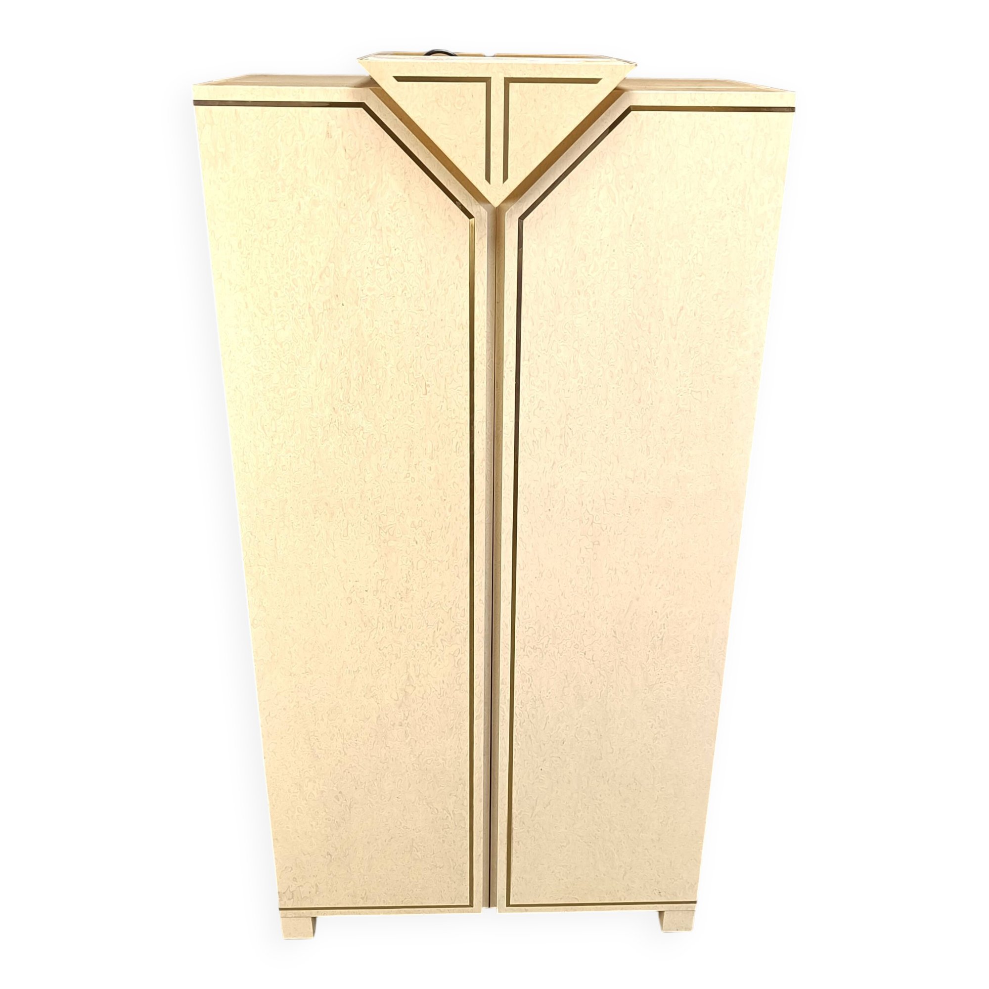 Vintage italian burl wood bar cabinet, 1970s