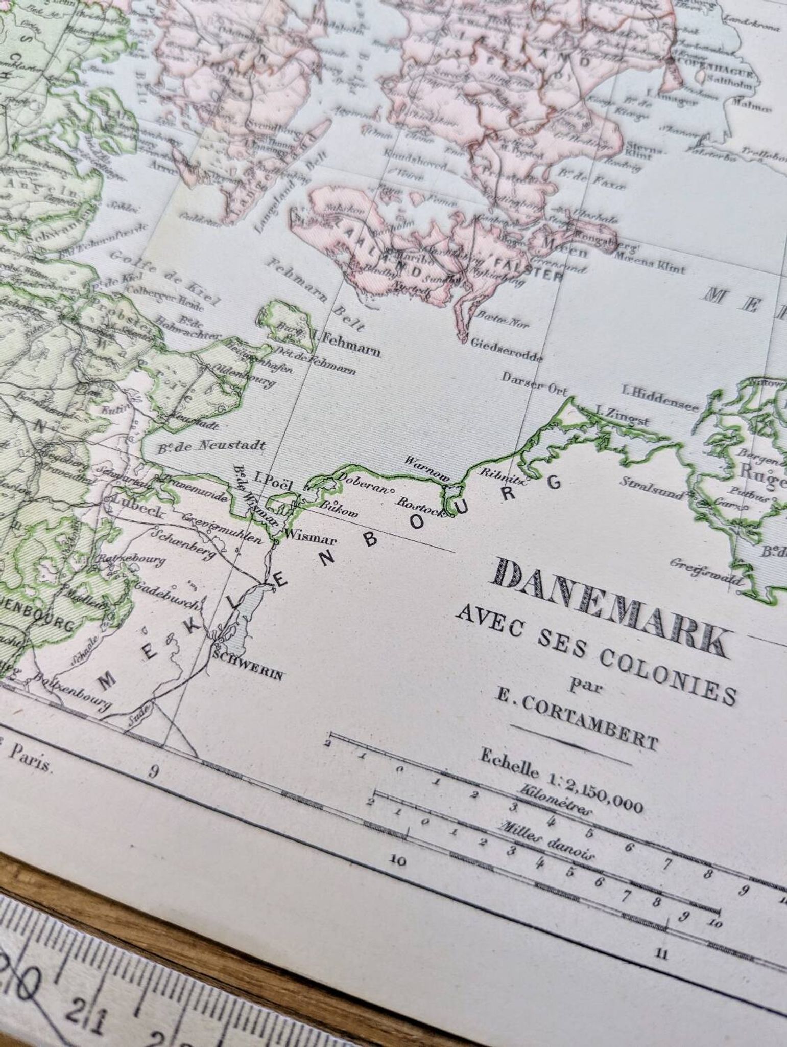 Denmark and dependencies, period map, 1887, Authentic