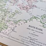 Denmark and dependencies, period map, 1887, Authentic