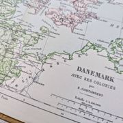 Denmark and dependencies, period map, 1887, Authentic
