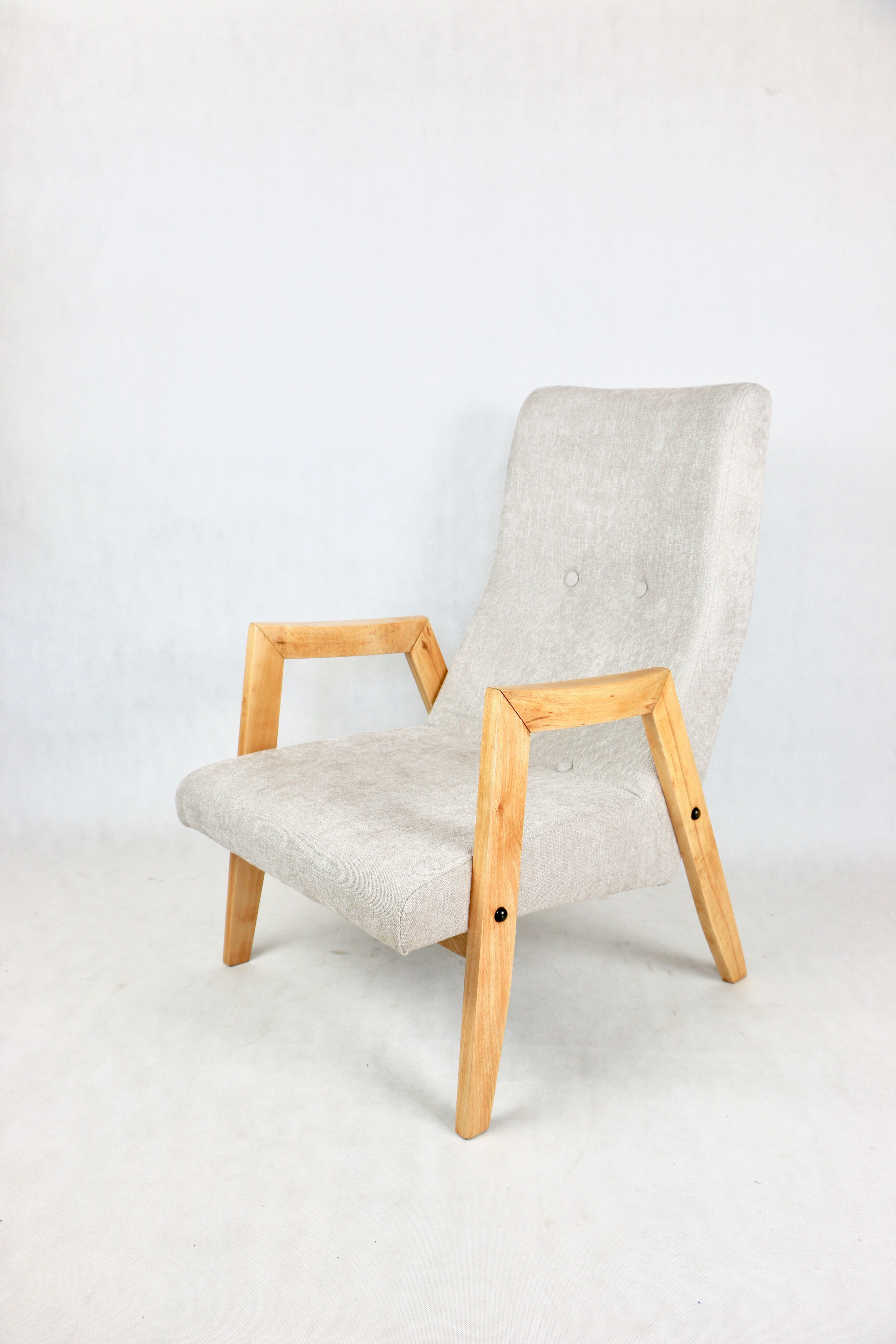 Beige danubio vintage design chair, 1970s