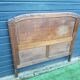 1950s solid oak headboard