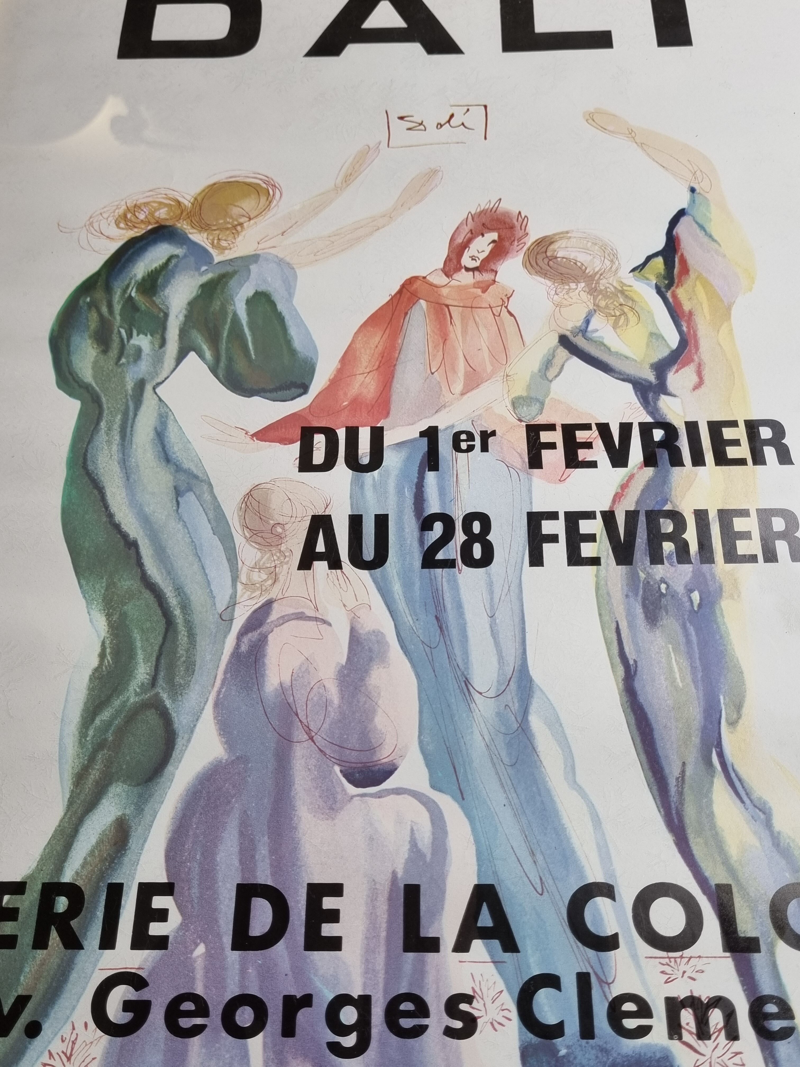 Dali exhibition poster, Galerie de la Colombe, Vallauris 1984 framed