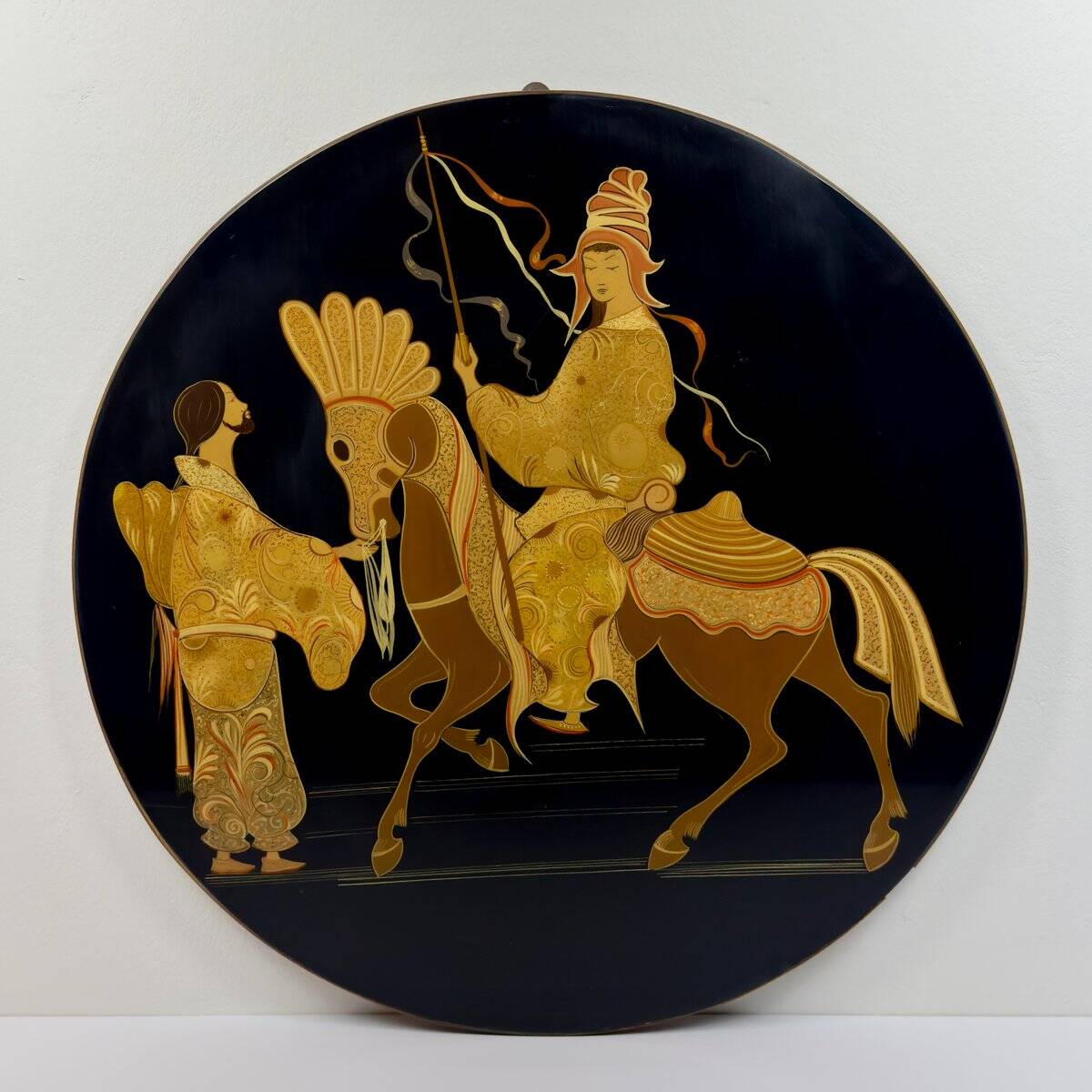 Vintage wooden art panel, Italy, 1963