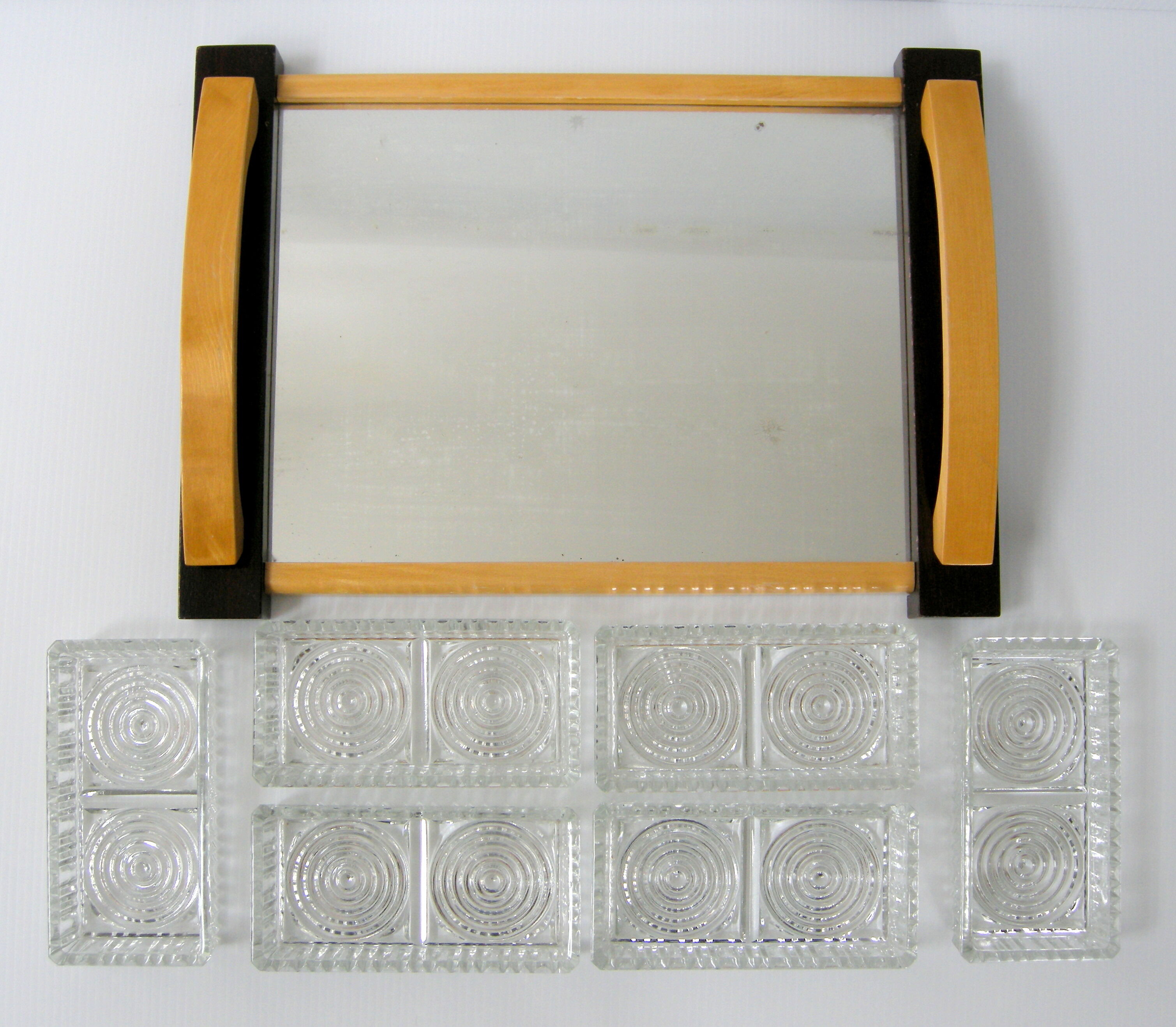 Plateau miroir apéritif 1950