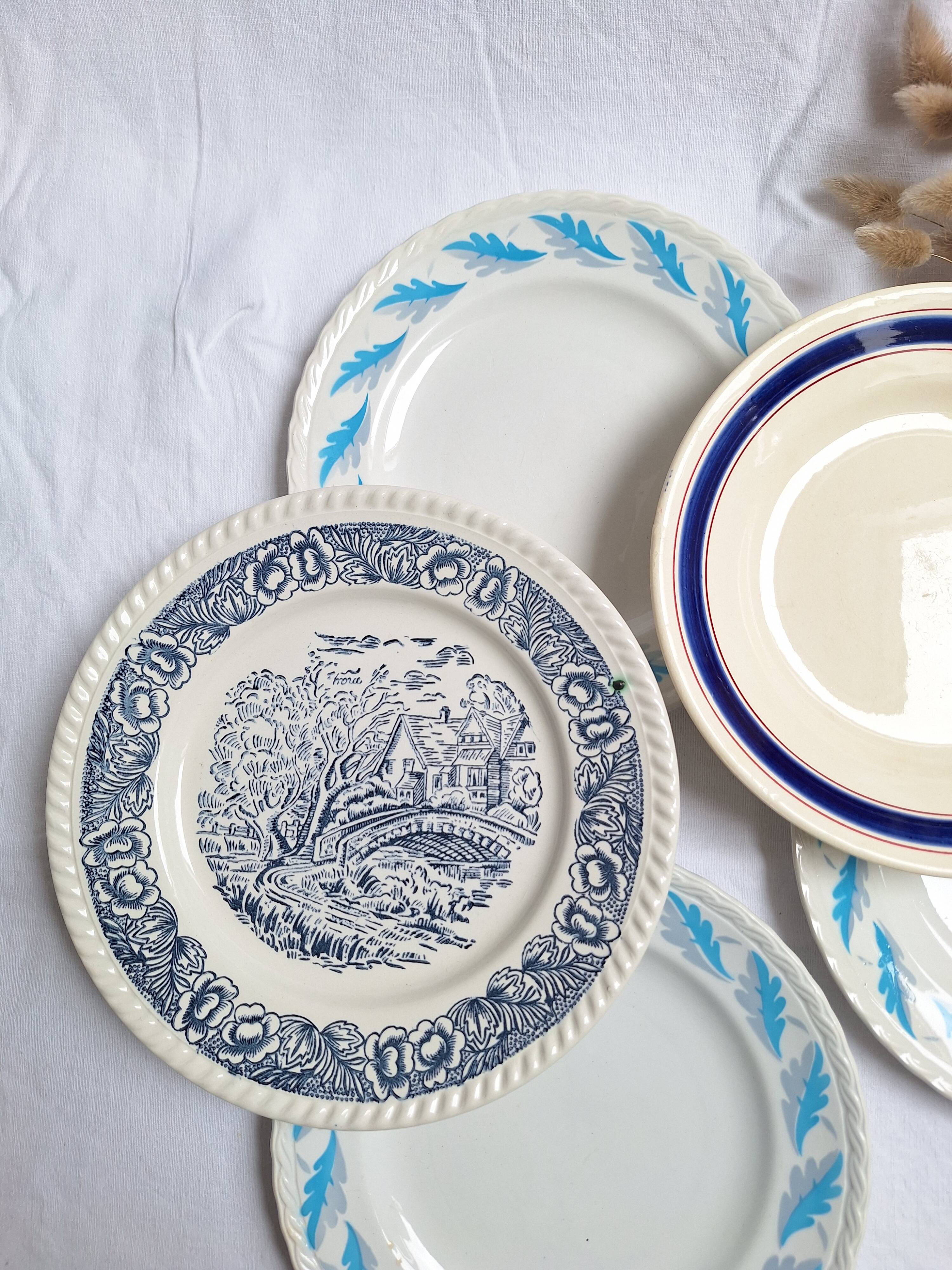 Blue vintage dinner plates