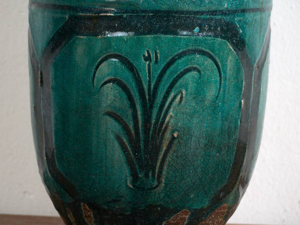 Antique emerald green enamelled vase (c.1820) #12