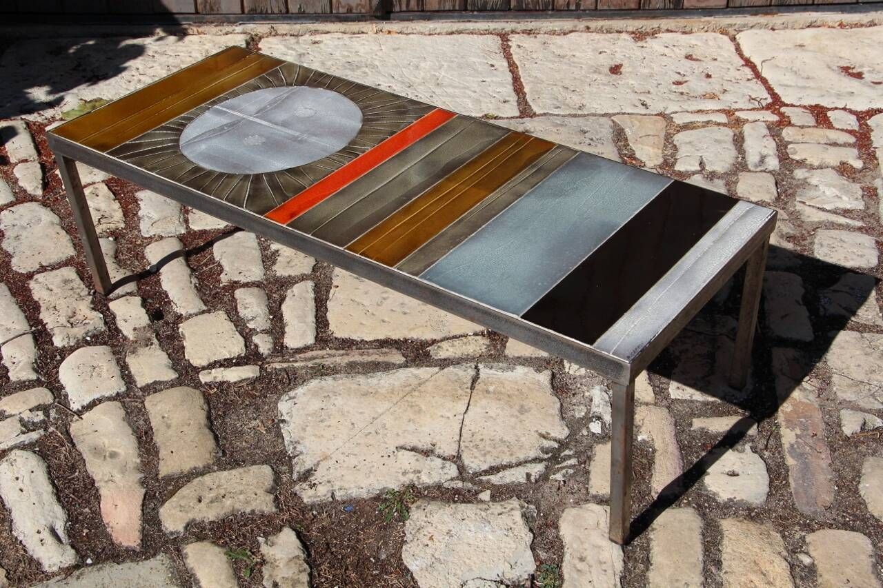 Ceramic Coffee Table Model "Soleil" by Roger Capron