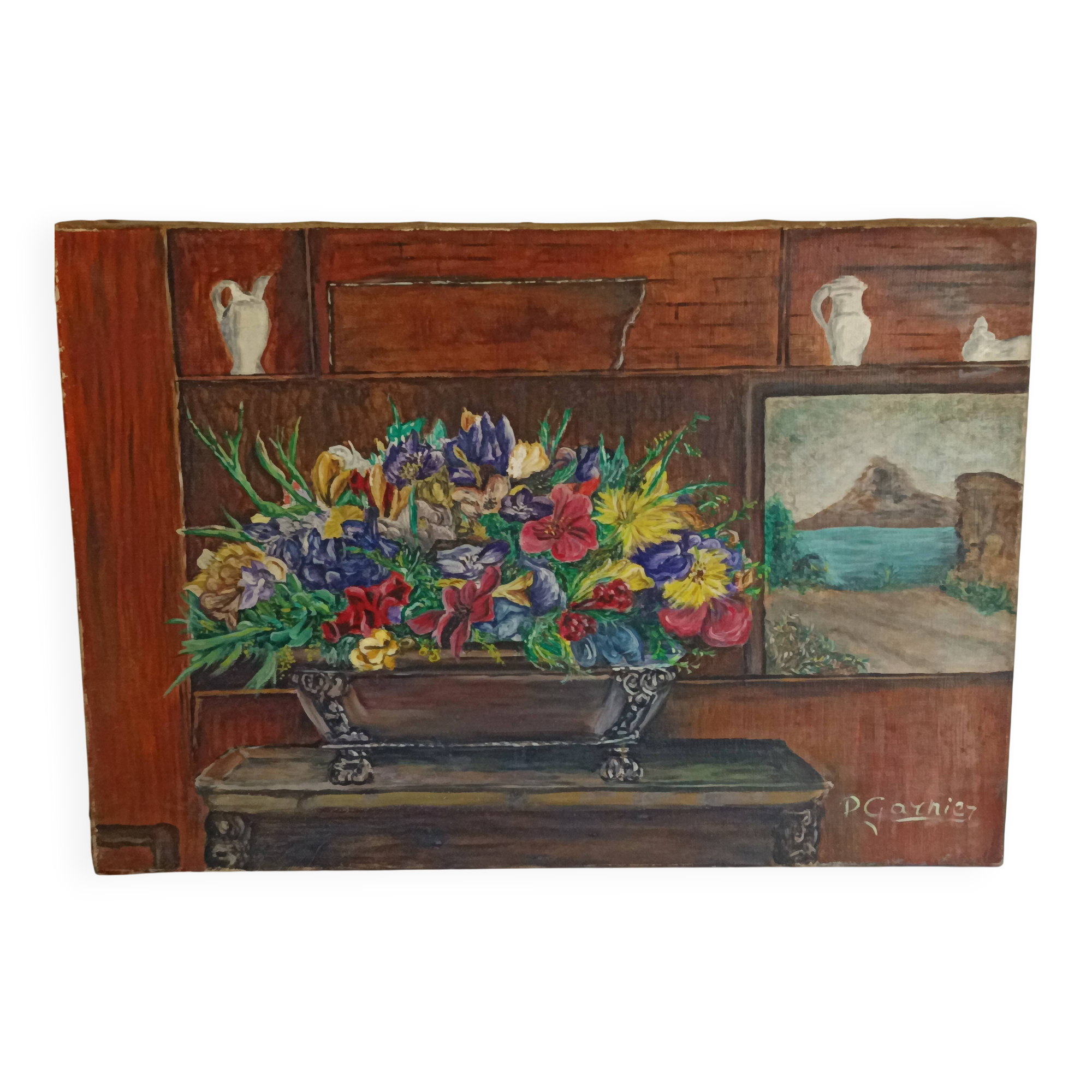 Pierre Garnier (1895-1972) Still Life with Flowers Oil on canvas signed