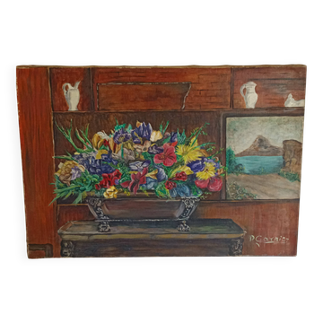 Pierre Garnier (1895-1972) Still Life with Flowers Oil on canvas signed