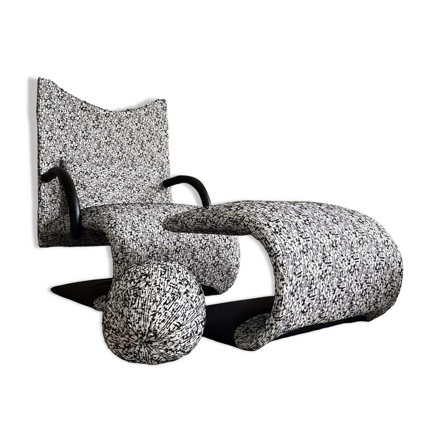 Armchair set and footrest vintage design line Roset Zen
