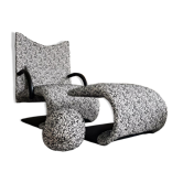 Armchair set and footrest vintage design line Roset Zen