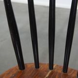 Set of 2 beautiful 1960s vintage Scandinavian design dining chairs with spindle backrests
