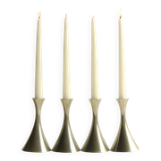 Set of 4 Art Deco candle holders by Just Andersen from the 1940s - fine elegant minimalist design.