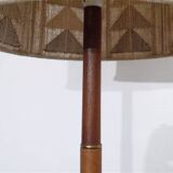 Scandinavian floor lamp in teak and leather 1960